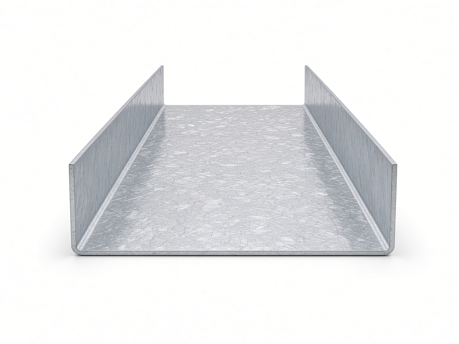 Canal 3 5/8" — vista frontal del canal galvanizado