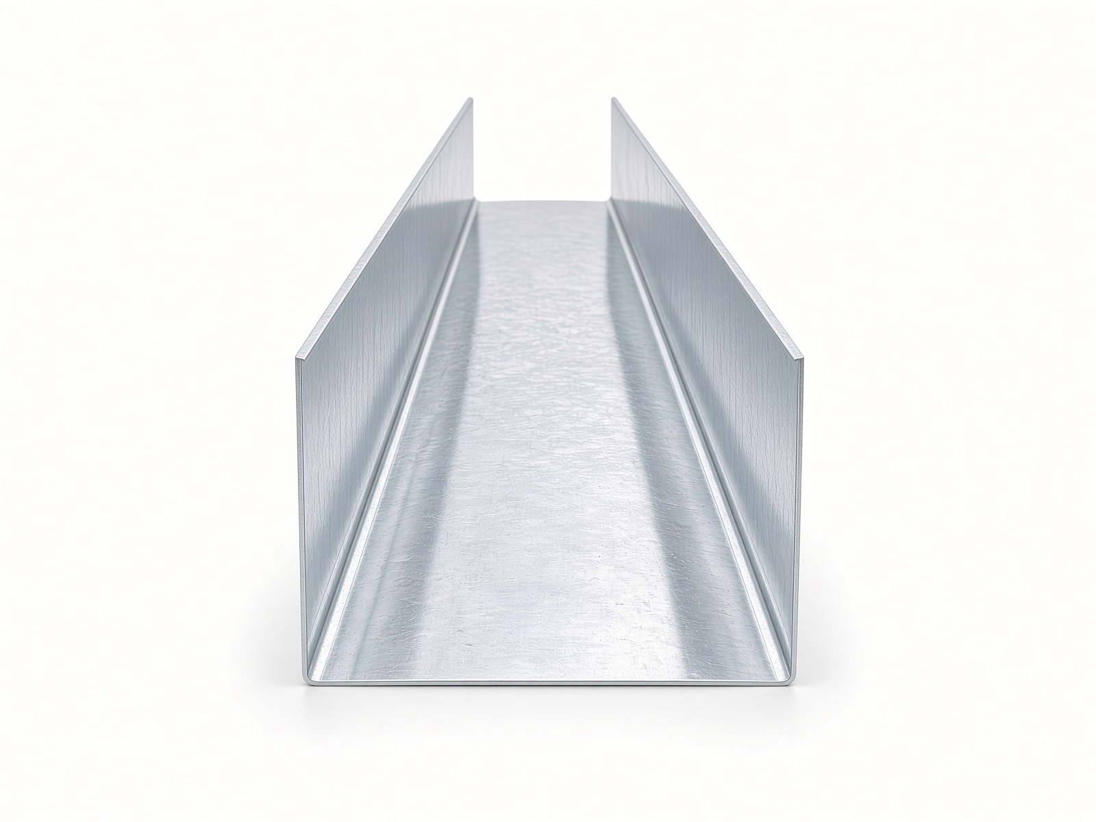 Canal 1 5/8" — vista frontal del canal galvanizado